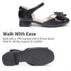 image:imageDREAM PAIRS Girls Dress Shoes Closed Toe Low Heels Ankle Strap Bow Ballet Wedding Party Sandals Princess Flower Shoes for Little KidBlack