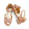 image:imageDREAM PAIRS Girls Dress Shoes Closed Toe Low Heels Ankle Strap Bow Ballet Wedding Party Sandals Princess Flower Shoes for Little KidRose Gold