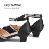 image:imageDREAM PAIRS Girls Dress Shoes Closed Toe Low Heels Ankle Strap Pumps for Toddler Little Big Kid Flower Party Wedding PrincessBlack