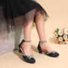 image:imageDREAM PAIRS Girls Dress Shoes Closed Toe Low Heels Ankle Strap Pumps for Toddler Little Big Kid Flower Party Wedding PrincessBlack