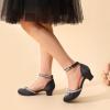 image:imageDREAM PAIRS Girls Dress Shoes Closed Toe Low Heels Ankle Strap Pumps for Toddler Little Big Kid Flower Party Wedding PrincessBlack