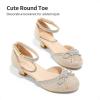 image:imageDREAM PAIRS Girls Dress Shoes Closed Toe Low Heels Ankle Strap Pumps for Toddler Little Big Kid Flower Party Wedding PrincessGoldglitter