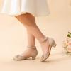 image:imageDREAM PAIRS Girls Dress Shoes Closed Toe Low Heels Ankle Strap Pumps for Toddler Little Big Kid Flower Party Wedding PrincessGoldglitter