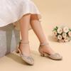 image:imageDREAM PAIRS Girls Dress Shoes Closed Toe Low Heels Ankle Strap Pumps for Toddler Little Big Kid Flower Party Wedding PrincessGoldglitter