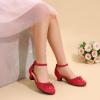 image:imageDREAM PAIRS Girls Dress Shoes Closed Toe Low Heels Ankle Strap Pumps for Toddler Little Big Kid Flower Party Wedding PrincessRed