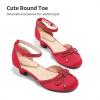 image:imageDREAM PAIRS Girls Dress Shoes Closed Toe Low Heels Ankle Strap Pumps for Toddler Little Big Kid Flower Party Wedding PrincessRed