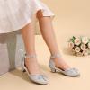 image:imageDREAM PAIRS Girls Dress Shoes Closed Toe Low Heels Ankle Strap Pumps for Toddler Little Big Kid Flower Party Wedding PrincessSilverglitter