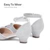 image:imageDREAM PAIRS Girls Dress Shoes Closed Toe Low Heels Ankle Strap Pumps for Toddler Little Big Kid Flower Party Wedding PrincessSilverglitter