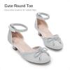 image:imageDREAM PAIRS Girls Dress Shoes Closed Toe Low Heels Ankle Strap Pumps for Toddler Little Big Kid Flower Party Wedding PrincessSilverglitter