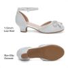 image:imageDREAM PAIRS Girls Dress Shoes Closed Toe Low Heels Ankle Strap Pumps for Toddler Little Big Kid Flower Party Wedding PrincessSilverglitter