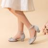 image:imageDREAM PAIRS Girls Dress Shoes Closed Toe Low Heels Ankle Strap Pumps for Toddler Little Big Kid Flower Party Wedding PrincessSilverglitter