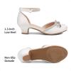image:imageDREAM PAIRS Girls Dress Shoes Closed Toe Low Heels Ankle Strap Pumps for Toddler Little Big Kid Flower Party Wedding PrincessWhite