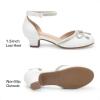 image:imageDREAM PAIRS Girls Dress Shoes Closed Toe Low Heels Ankle Strap Pumps for Toddler Little Big Kid Flower Party Wedding PrincessWhitepu