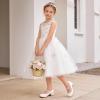 image:imageDREAM PAIRS Girls Dress Shoes Mary Jane Low Heels Flower Wedding Party Pump Prom Footwear for LittleBig KidsIvory