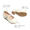 image:imageDREAM PAIRS Girls Dress Shoes Mary Jane Low Heels Flower Wedding Party Pump Prom Footwear for LittleBig KidsIvory