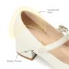 image:imageDREAM PAIRS Girls Dress Shoes Mary Jane Low Heels Flower Wedding Party Pump Prom Footwear for LittleBig KidsIvory