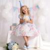 image:imageDREAM PAIRS Girls Dress Shoes Mary Jane Low Heels Flower Wedding Party Pump Prom Footwear for LittleBig KidsLight Blue
