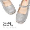 image:imageDREAM PAIRS Girls Dress Shoes Mary Jane Low Heels Flower Wedding Party Pump Prom Footwear for LittleBig KidsSilver