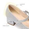 image:imageDREAM PAIRS Girls Dress Shoes Mary Jane Low Heels Flower Wedding Party Pump Prom Footwear for LittleBig KidsSilver