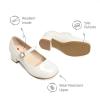 image:imageDREAM PAIRS Girls Dress Shoes Mary Jane Low Heels Flower Wedding Party Pump Prom Footwear for LittleBig KidsWhite