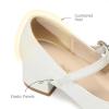image:imageDREAM PAIRS Girls Dress Shoes Mary Jane Low Heels Flower Wedding Party Pump Prom Footwear for LittleBig KidsWhite