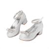 image:imageDREAM PAIRS Girls Dress Shoes Platform Chunky Heel Ankle Strap Princess Flats Flower Party Wedding Pump for Little Big KidSilver