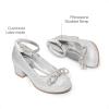 image:imageDREAM PAIRS Girls Dress Shoes Platform Chunky Heel Ankle Strap Princess Flats Flower Party Wedding Pump for Little Big KidSilver