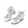 image:imageDREAM PAIRS Girls Dress Shoes Platform Chunky Heel Ankle Strap Princess Flats Flower Party Wedding Pump for Little Big KidWhite