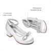image:imageDREAM PAIRS Girls Dress Shoes Platform Chunky Heel Ankle Strap Princess Flats Flower Party Wedding Pump for Little Big KidWhite