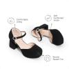 image:imageDREAM PAIRS Girls Dress Shoes Platform Square Toe High Heels Ankle Strap Party Wedding Flower Pump for Little Big KidBlack