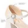 image:imageDREAM PAIRS Girls Dress Shoes Platform Square Toe High Heels Ankle Strap Party Wedding Flower Pump for Little Big KidIvory