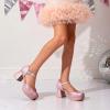 image:imageDREAM PAIRS Girls Dress Shoes Platform Square Toe High Heels Ankle Strap Party Wedding Flower Pump for Little Big KidPink