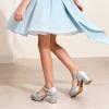 image:imageDREAM PAIRS Girls Dress Shoes Platform Square Toe High Heels Ankle Strap Party Wedding Flower Pump for Little Big KidSilver