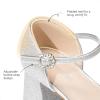 image:imageDREAM PAIRS Girls Dress Shoes Platform Square Toe High Heels Ankle Strap Party Wedding Flower Pump for Little Big KidSilver