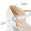 image:imageDREAM PAIRS Girls Dress Shoes Platform Square Toe High Heels Ankle Strap Party Wedding Flower Pump for Little Big KidWhite