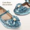 image:imageDREAM PAIRS Girls Dress Shoes Princess Shoes for Toddler Little Girl Mary Jane Low Heels Glitter Flower Party Wedding FootwearBlue