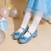 image:imageDREAM PAIRS Girls Dress Shoes Princess Shoes for Toddler Little Girl Mary Jane Low Heels Glitter Flower Party Wedding FootwearBlue
