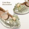 image:imageDREAM PAIRS Girls Dress Shoes Princess Shoes for Toddler Little Girl Mary Jane Low Heels Glitter Flower Party Wedding FootwearGold
