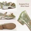 image:imageDREAM PAIRS Girls Dress Shoes Princess Shoes for Toddler Little Girl Mary Jane Low Heels Glitter Flower Party Wedding FootwearGold