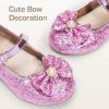 image:imageDREAM PAIRS Girls Dress Shoes Princess Shoes for Toddler Little Girl Mary Jane Low Heels Glitter Flower Party Wedding FootwearPink