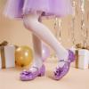 image:imageDREAM PAIRS Girls Dress Shoes Princess Shoes for Toddler Little Girl Mary Jane Low Heels Glitter Flower Party Wedding FootwearPurple