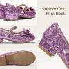 image:imageDREAM PAIRS Girls Dress Shoes Princess Shoes for Toddler Little Girl Mary Jane Low Heels Glitter Flower Party Wedding FootwearPurple