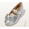 image:imageDREAM PAIRS Girls Dress Shoes Princess Shoes for Toddler Little Girl Mary Jane Low Heels Glitter Flower Party Wedding FootwearSliver