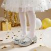 image:imageDREAM PAIRS Girls Dress Shoes Princess Shoes for Toddler Little Girl Mary Jane Low Heels Glitter Flower Party Wedding FootwearSliver