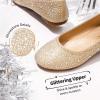 image:imageDREAM PAIRS Girls Dress Shoes Slip on Ballerina Flats for WeddingPartyMuyshinegold Glitter