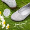 image:imageDREAM PAIRS Girls Dress Shoes Slip on Ballerina Flats for WeddingPartyMuyshinesilver Glitter
