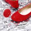 image:imageDREAM PAIRS Girls Dress Shoes Slip on Ballerina Flats for WeddingPartyRedSuede1