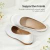 image:imageDREAM PAIRS Girls Dress Shoes Slip on Ballerina Flats for WeddingPartyWhiteSatin