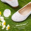 image:imageDREAM PAIRS Girls Dress Shoes Slip on Ballerina Flats for WeddingPartyWhiteSuede