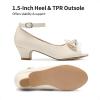 image:imageDREAM PAIRS Girls Heels Dress Shoes Wedding Party Bow Flower Girl Shoes Princess Open Toe Sandals for Little KidBig Kid